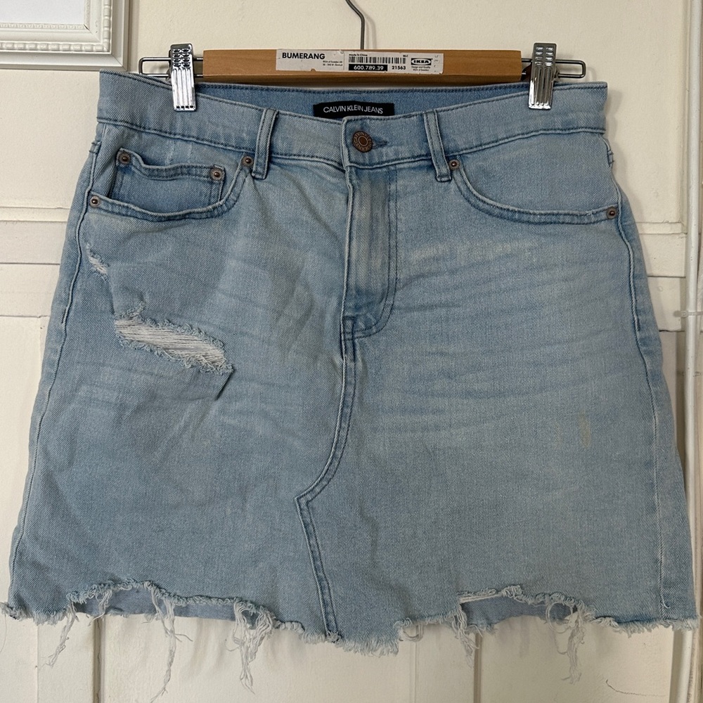 Calvin Klein Jeans Light Wash Denim Mini Skirt